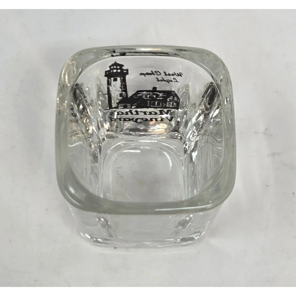 Vintage Martha's Vineyard West Chop Lighthouse Souvenir Shot Glass‎ Square